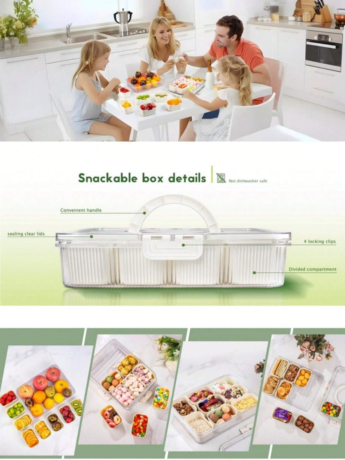 Snackly™ Multi-Compartment Snack Box with Lid